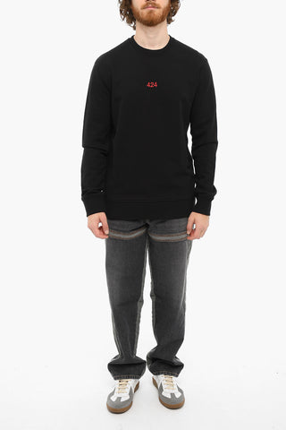 Embroidered Logo Brushed cotton Crewneck Sweatshirt