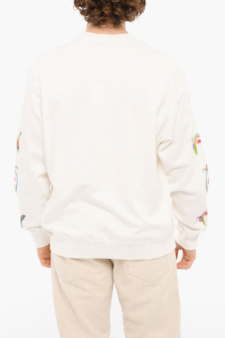 Printed Brushed Cotton PAINTING Crewneck Sweatshirt
