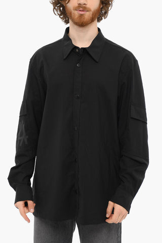 Camicia A Maniche Lunghe Con Stampa Logo
