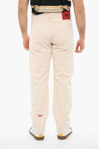 Embroidered Logo Regular Fit Jeans 22 cm