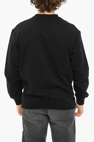 Logo Print brushed cotton SMILE Crewneck sweatshirt