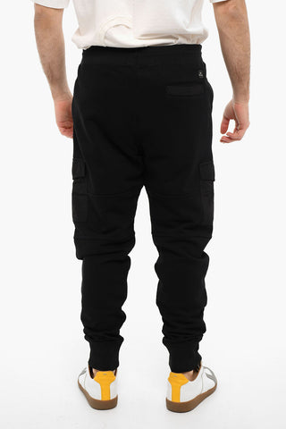 Brushed Cotton Joggers With Side Pockets And Drawstrings