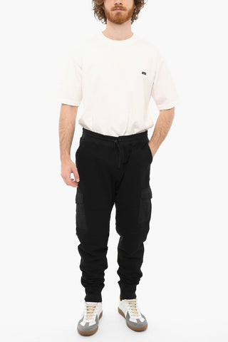 Brushed Cotton Joggers With Side Pockets And Drawstrings