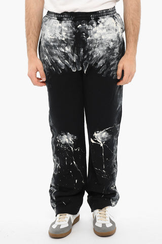 Raw Cut Ankles Joggers With Brushstrokes