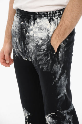 Raw Cut Ankles Joggers With Brushstrokes