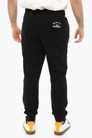 Brushed Cotton Joggers With Pins And Drawstrings