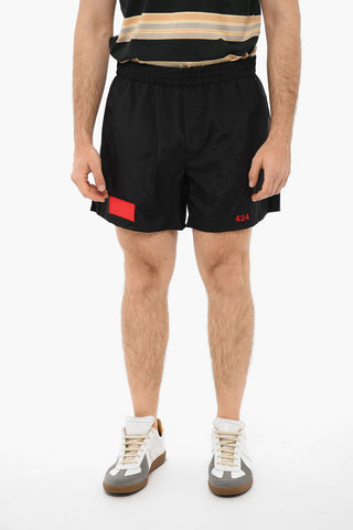 Embroidered Logo Elastic waist Shorts