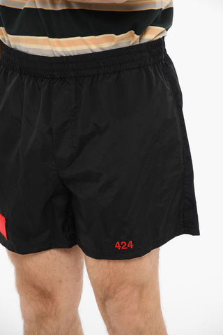 Embroidered Logo Elastic waist Shorts