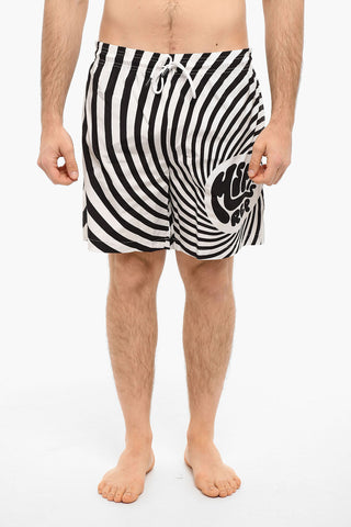 Nylon Swimshorts with Logo Print