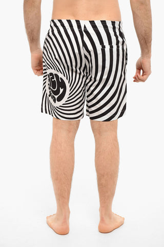 Nylon Swimshorts with Logo Print