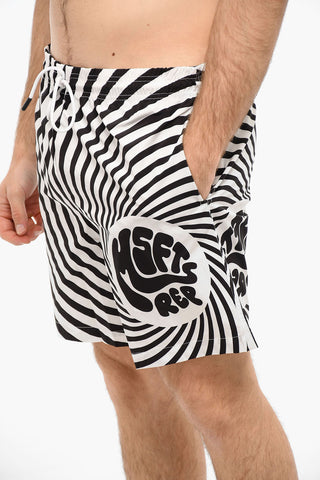 Nylon Swimshorts with Logo Print