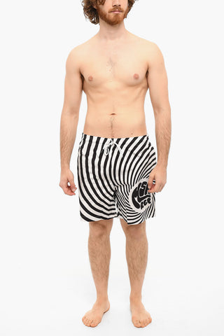 Nylon Swimshorts with Logo Print