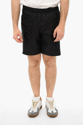 Shorts Con Stampa Logo Allover E Coulisse