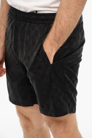Shorts Con Stampa Logo Allover E Coulisse