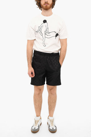 Shorts Con Stampa Logo Allover E Coulisse