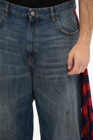 Wide leg Jeans With Attached Shirt 24 cm