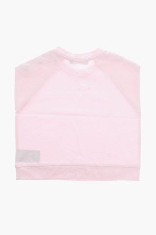Crewneck T-shirt with Logoed Buttons
