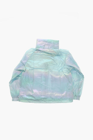 Holographical Windbreaker Jacket with Flap Pockets