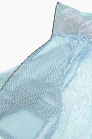 Holographical Windbreaker Jacket with Flap Pockets