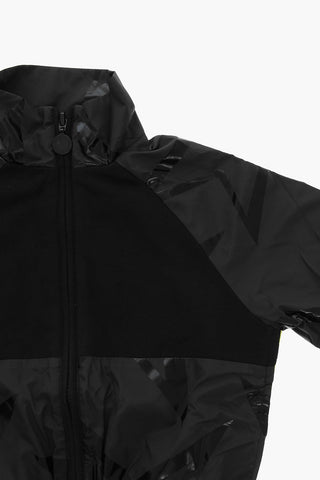 Giubbotto Logato con Zip e Inserti Luccicanti