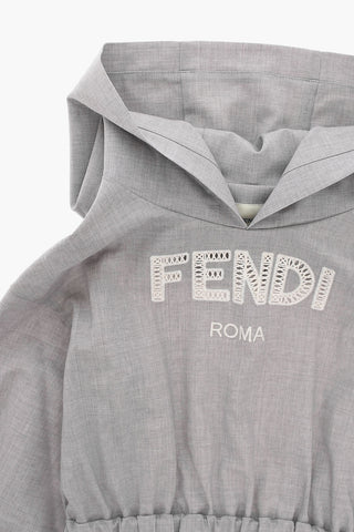 Hoodie Sweatshirt with Embroidered Logo and Elasticated Waisband