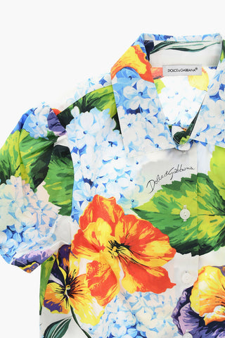 RENAISSANCE Short-sleeved Shirt with Floral Print