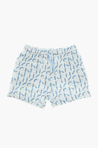 Shorts in Cotone Garzato in Stampa Monogram