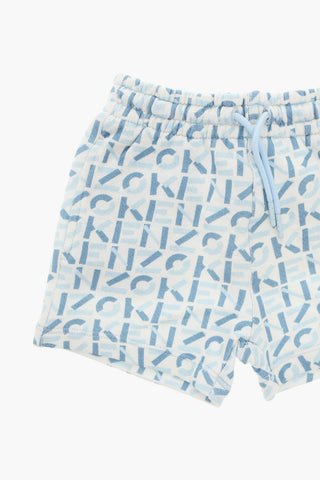 Shorts in Cotone Garzato in Stampa Monogram