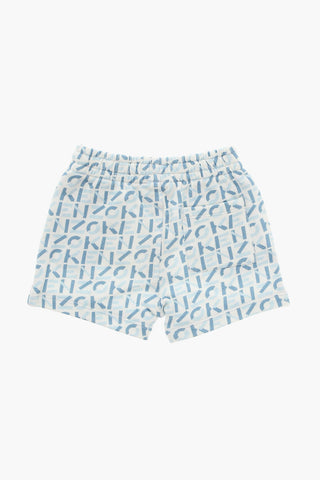 Shorts in Cotone Garzato in Stampa Monogram