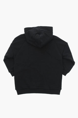 Brushed-cotton Hoodie with Logo Print