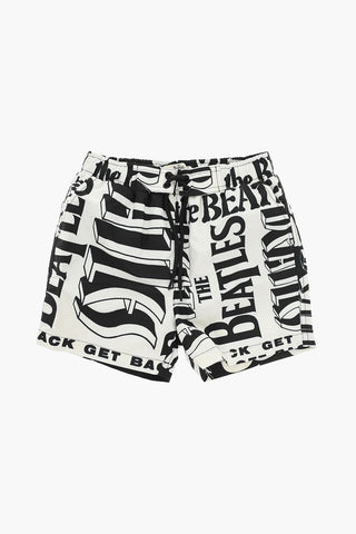 THE BEETLES Shorts da Bagno con Stampa Lettering