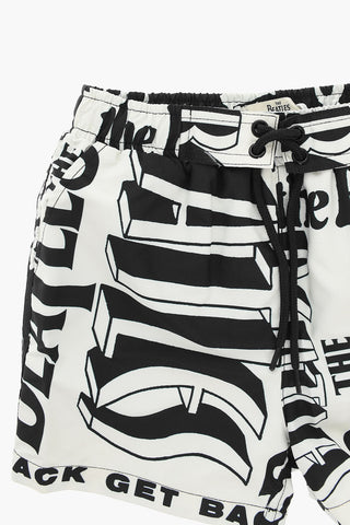 THE BEETLES Shorts da Bagno con Stampa Lettering