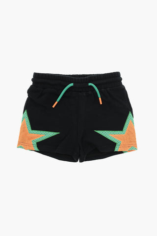 Shorts Rattoppati con Stampa STAR