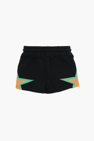 Shorts Rattoppati con Stampa STAR