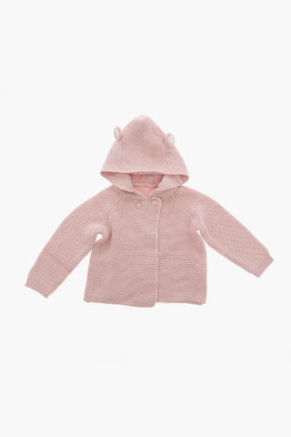Cardigan in Misto Lana con Cappuccio