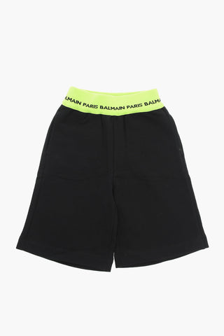 Brushed-cotton Shorts with Logoed Elastic-band