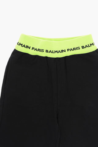 Brushed-cotton Shorts with Logoed Elastic-band