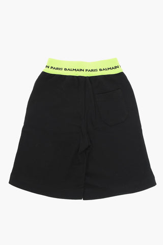 Brushed-cotton Shorts with Logoed Elastic-band