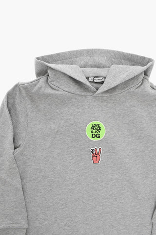 REBORN TO LIVE Brushed-cotton Hoodie with Patch-embellishment