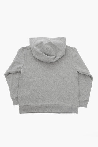 REBORN TO LIVE Brushed-cotton Hoodie with Patch-embellishment