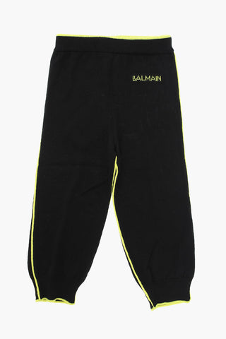 Pantaloni Jogger in Misto Lana con Logo