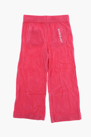 Joggers in Velour con Stampa Logo