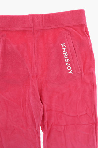 Joggers in Velour con Stampa Logo