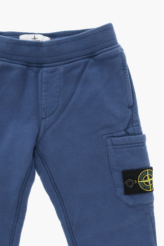 Fleeced-cotton Joggers with Logo Embellishment