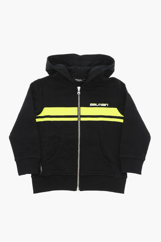 Brushed-cotton Zip-up Sweatshirt with Logo Print