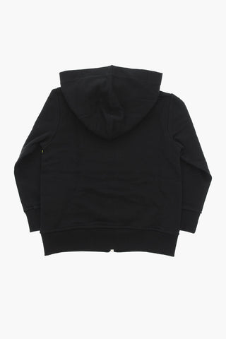 Brushed-cotton Zip-up Sweatshirt with Logo Print