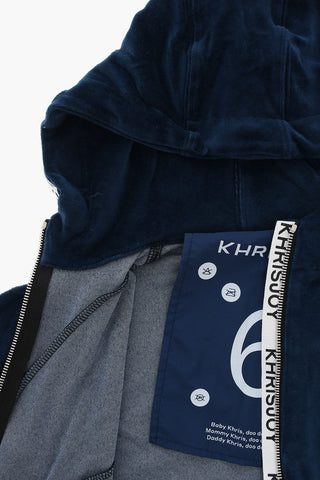 Felpa Hoodie in Velour con Coulisse Logata