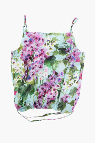RENAISSANCE Cotton-poplin Top with Floral Print