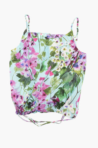 RENAISSANCE Cotton-poplin Top with Floral Print