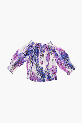 RENAISSANCE Blusa in Popeline di Cotone con Stampa Floreale